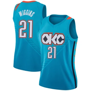 Women's Aaron Wiggins Oklahoma City Thunder Swingman Turquoise 2018/19 Jersey - City Edition