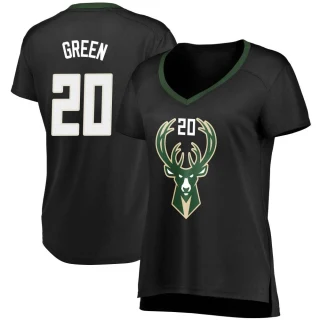 Women's AJ Green Milwaukee Bucks Green Fast Break Black Jersey - Statement Edition
