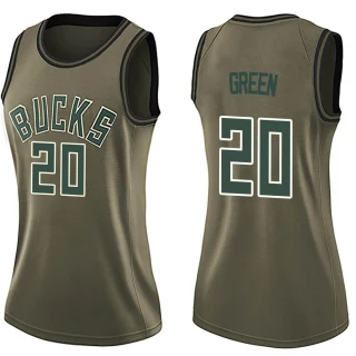 Women's AJ Green Milwaukee Bucks Green Swingman Salute to Service Jersey