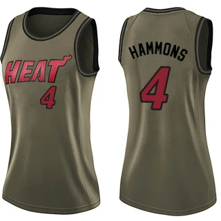 Women's A.J. Hammons Miami Heat Green Swingman Salute to Service Jersey
