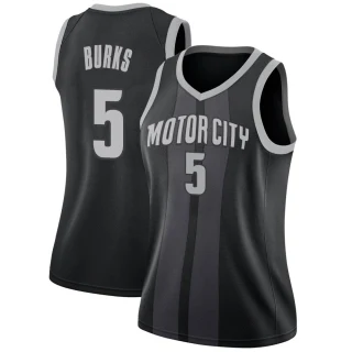 Women's Alec Burks Detroit Pistons Black Swingman 2018/19 Jersey - City Edition