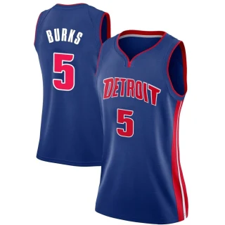 Women's Alec Burks Detroit Pistons Blue Swingman Jersey - Icon Edition