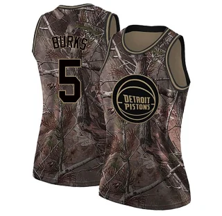 Women's Alec Burks Detroit Pistons Camo Swingman Realtree Collection Jersey