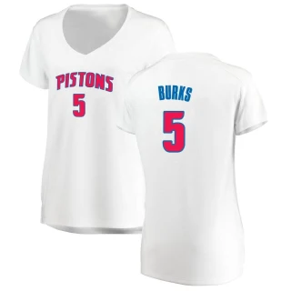 Women's Alec Burks Detroit Pistons White Fast Break Jersey - Association Edition