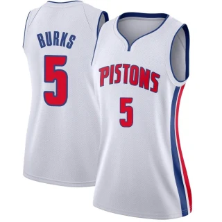 Women's Alec Burks Detroit Pistons White Swingman Jersey - Association Edition
