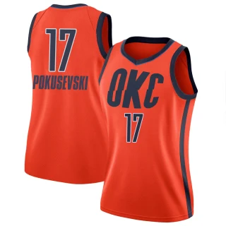 Women's Aleksej Pokusevski Oklahoma City Thunder Orange Swingman 2018/19 Jersey - Earned Edition