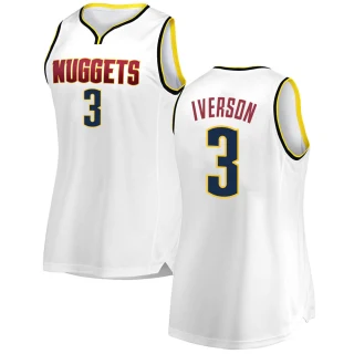Women's Allen Iverson Denver Nuggets White Fast Break 2018/19 Jersey - Association Edition