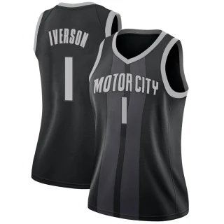 Women's Allen Iverson Detroit Pistons Black Swingman 2018/19 Jersey - City Edition