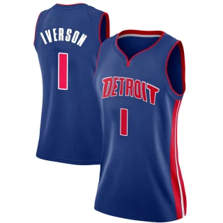 Women's Allen Iverson Detroit Pistons Blue Swingman Jersey - Icon Edition