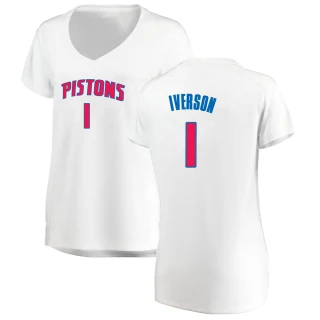 Women's Allen Iverson Detroit Pistons White Fast Break Jersey - Association Edition