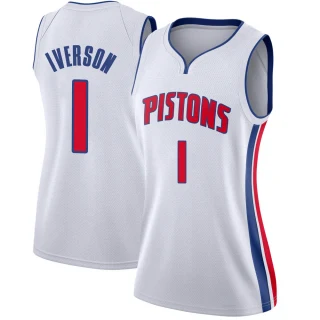 Women's Allen Iverson Detroit Pistons White Swingman Jersey - Association Edition