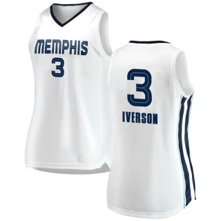 Women's Allen Iverson Memphis Grizzlies White Swingman 2018/19 Jersey - Association Edition
