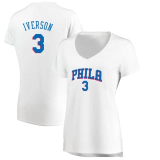Women's Allen Iverson Philadelphia 76ers White Fast Break Jersey - Association Edition