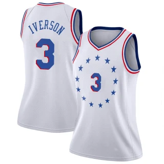 Women's Allen Iverson Philadelphia 76ers White Swingman 2018/19 Jersey - Earned Edition