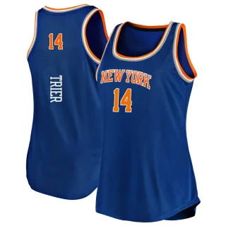 Women's Allonzo Trier New York Knicks Blue Fast Break 2019/20 Tank Jersey - Icon Edition