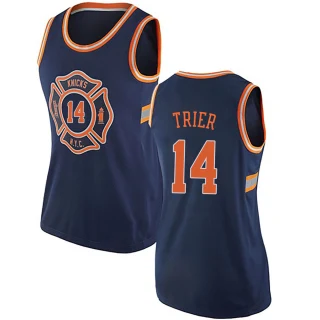 Women's Allonzo Trier New York Knicks Navy Blue Authentic Jersey - City Edition