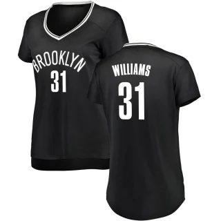 Women's Alondes Williams Brooklyn Nets Black Fast Break Jersey - Icon Edition