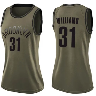 Women's Alondes Williams Brooklyn Nets Green Swingman Salute to Service Jersey