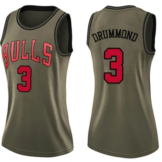 Women's Andre Drummond Chicago Bulls Green Swingman Salute to Service Jersey