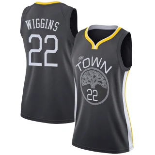 Women's Andrew Wiggins Golden State Warriors Gold Swingman Black Jersey - Statement Edition1
