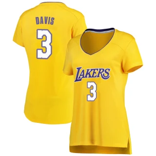 Women's Anthony Davis Los Angeles Lakers Gold Fast Break Jersey - Icon Edition