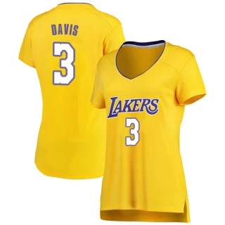 Women's Anthony Davis Los Angeles Lakers Gold Fast Break Jersey - Icon Edition