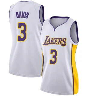 Women's Anthony Davis Los Angeles Lakers White Swingman Jersey - Association Edition