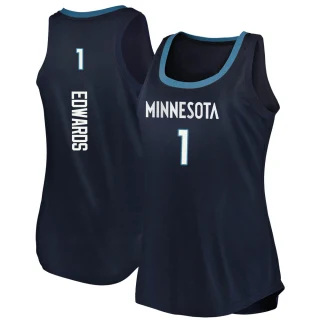 Women's Anthony Edwards Minnesota Timberwolves Navy Fast Break Tank Jersey - Icon Edition