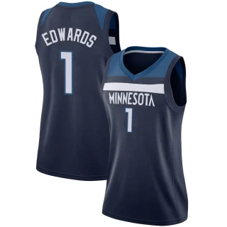 Women's Anthony Edwards Minnesota Timberwolves Navy Swingman Jersey - Icon Edition