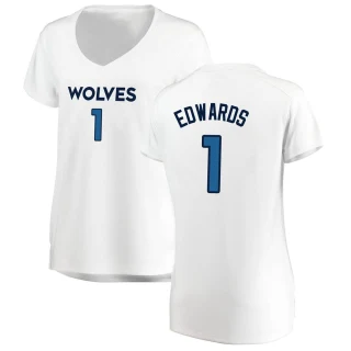 Women's Anthony Edwards Minnesota Timberwolves White Fast Break Jersey - Association Edition