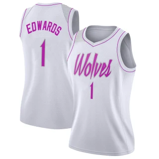 Women's Anthony Edwards Minnesota Timberwolves White Swingman 2018/19 Jersey - Earned Edition