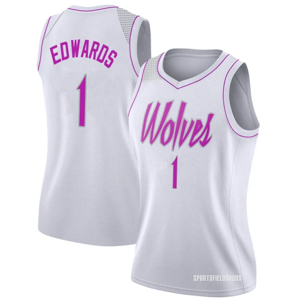 Women's Anthony Edwards Minnesota Timberwolves White Swingman 2018/19 Jersey - Earned Edition