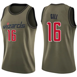 Women's Anthony Gill Washington Wizards Green Swingman Salute to Service Jersey