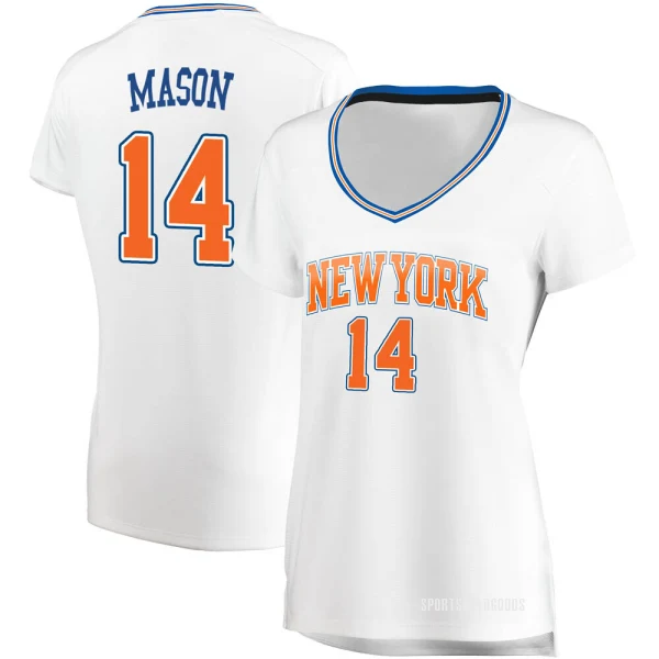 Women's Anthony Mason New York Knicks White Fast Break Jersey - Statement Edition