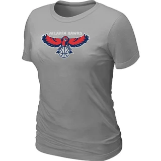 Women's Atlanta Hawks Grey Big & Tall Primary Logo T-Shirt -