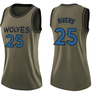 Women's Austin Rivers Minnesota Timberwolves Green Swingman Salute to Service Jersey
