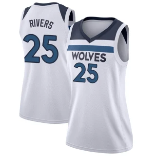 Women's Austin Rivers Minnesota Timberwolves White Swingman Jersey - Association Edition