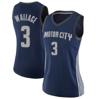 Women's Ben Wallace Detroit Pistons Navy Swingman Jersey - City Edition