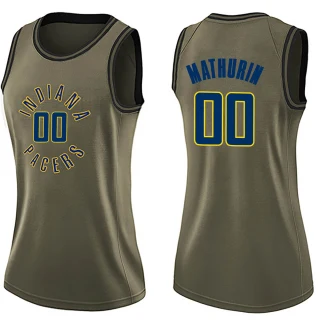 Women's Bennedict Mathurin Indiana Pacers Green Swingman Salute to Service Jersey