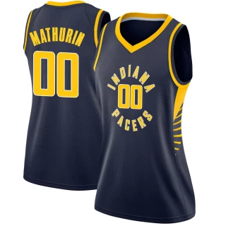 Women's Bennedict Mathurin Indiana Pacers Navy Swingman Jersey - Icon Edition