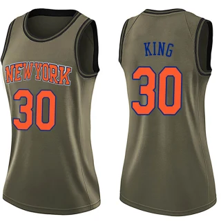 Women's Bernard King New York Knicks Green Swingman Salute to Service Jersey