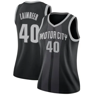 Women's Bill Laimbeer Detroit Pistons Black Swingman 2018/19 Jersey - City Edition