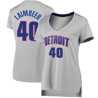 Women's Bill Laimbeer Detroit Pistons Fast Break Silver Jersey - Statement Edition