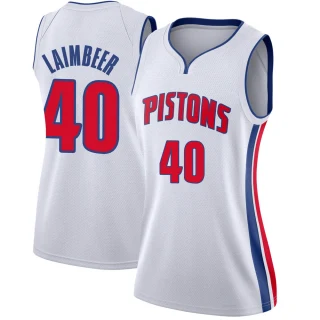 Women's Bill Laimbeer Detroit Pistons White Swingman Jersey - Association Edition