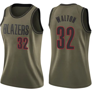 Women's Bill Walton Portland Trail Blazers Green Swingman Salute to Service Jersey