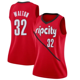 Women's Bill Walton Portland Trail Blazers Red Swingman 2018/19 Jersey - Earned Edition