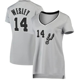 Women's Blake Wesley San Antonio Spurs Fast Break Silver Jersey - Statement Edition