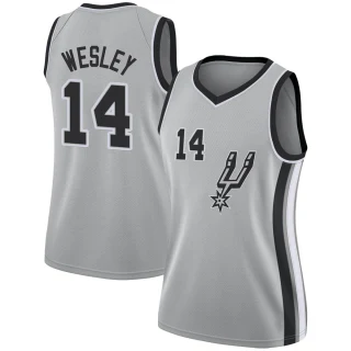 Women's Blake Wesley San Antonio Spurs Swingman Silver Jersey - Statement Edition