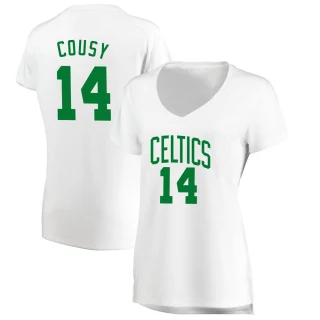 Women's Bob Cousy Boston Celtics White Fast Break Association Edition Jersey