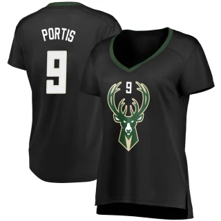 Women's Bobby Portis Milwaukee Bucks Black Fast Break Jersey - Statement Edition